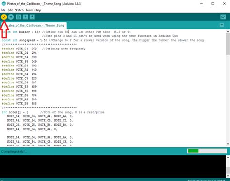 arduino code for songs.